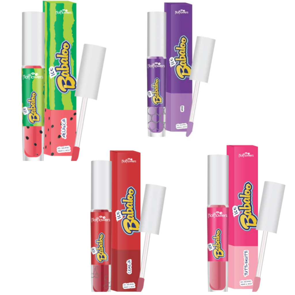 Gloss Babaloo Ice Hot Flowers Brilho Labial Com Com Sabor