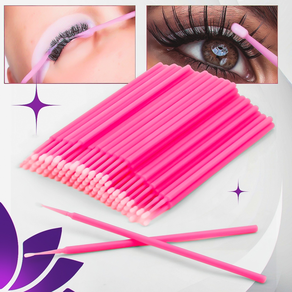 Kit 300/600/900 Microbrush Cotonete Alongamento Fio A Fio Cílios