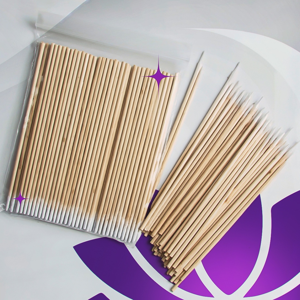 Kit 100/200/400/600 Palitos Com Algodão De Limpeza Alinhamento Henna Micropigmentação Unha Boca