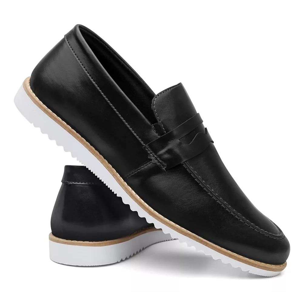 Sapato Social Masculino Oxford Loafer Premium Costurado Brogue Casual