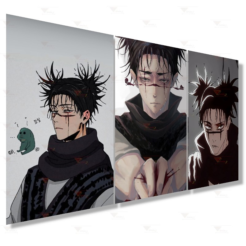 Kit 3 Quadros Decorativos Choso Anime Jujutsu Kaisen Excelente Qualidade Quarto E Sala em Oferta na Shopee