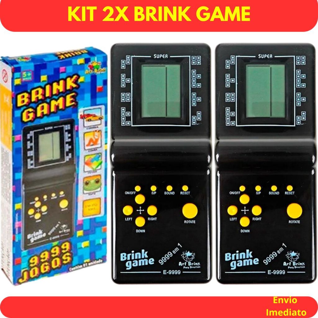 Kit 2 Super Brick Game Mini Game Portátil Retro Brinquedo