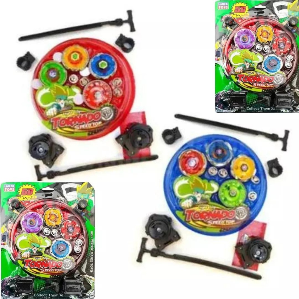 2 Kits C/ 4 Beyblade Metal 5d Tornado 2 Com Led Blay Blade pião brinquedo presente burst