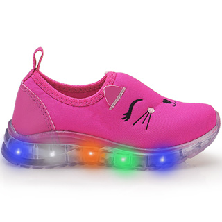 Tênis Calce Fácil Infantil Feminino Com Led Super Macio Linha Premium em Oferta na Shopee