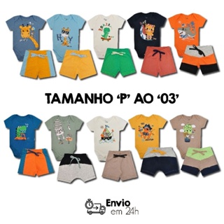 Conjunto Body Bebê 2 peças Menino Suedine  e  Moletinho em Oferta na Shopee