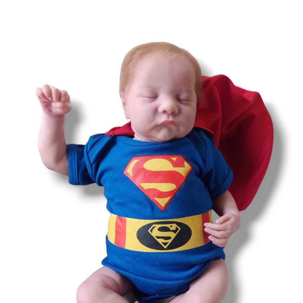 BODY COM CAPA REMOVÍVEL SUPER MAN PARA BEBE FANTASIA MENINO SUPER HOMEM SUPER HERÓI MESVERSARIO