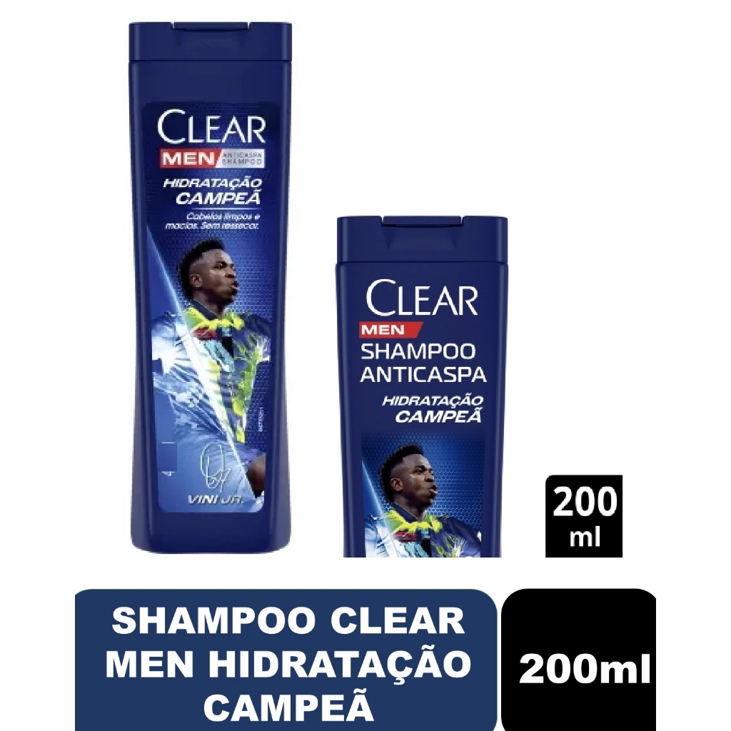 Shampoo Clear Men Hidratação Campeã Vini Jr 200ml em Oferta na Shopee