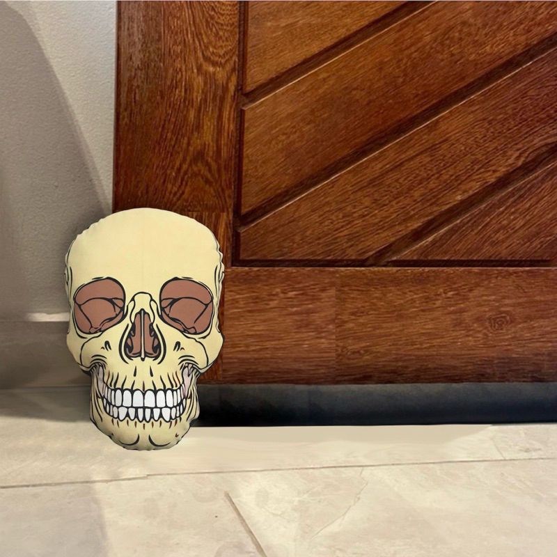 Peso de porta decorativo crânio, caveira