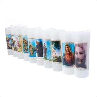 Vela 7 Dias 10 Unidades 260g Imagem Santos Católico em Oferta na Shopee