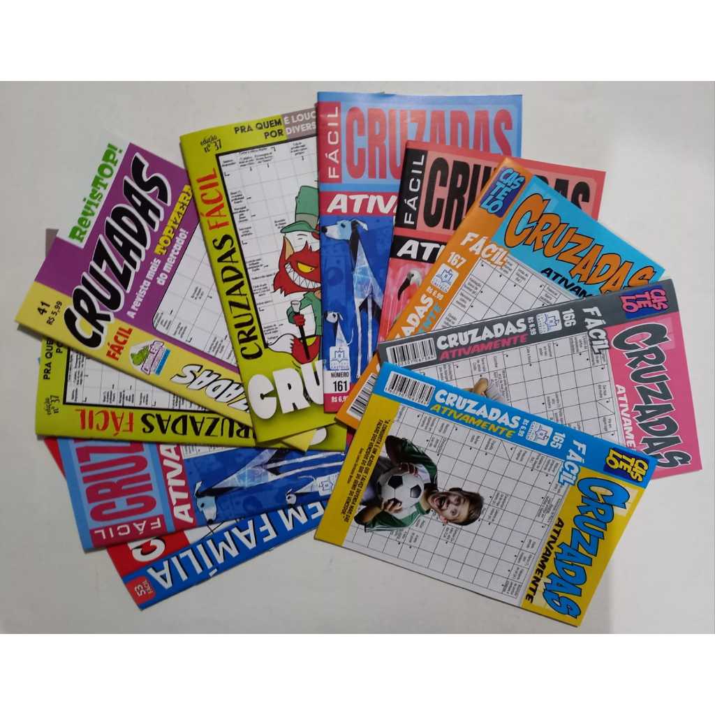 Kit 8 Palavras Cruzadas Só Nível FÁCIL sem Repetição em Oferta na Shopee