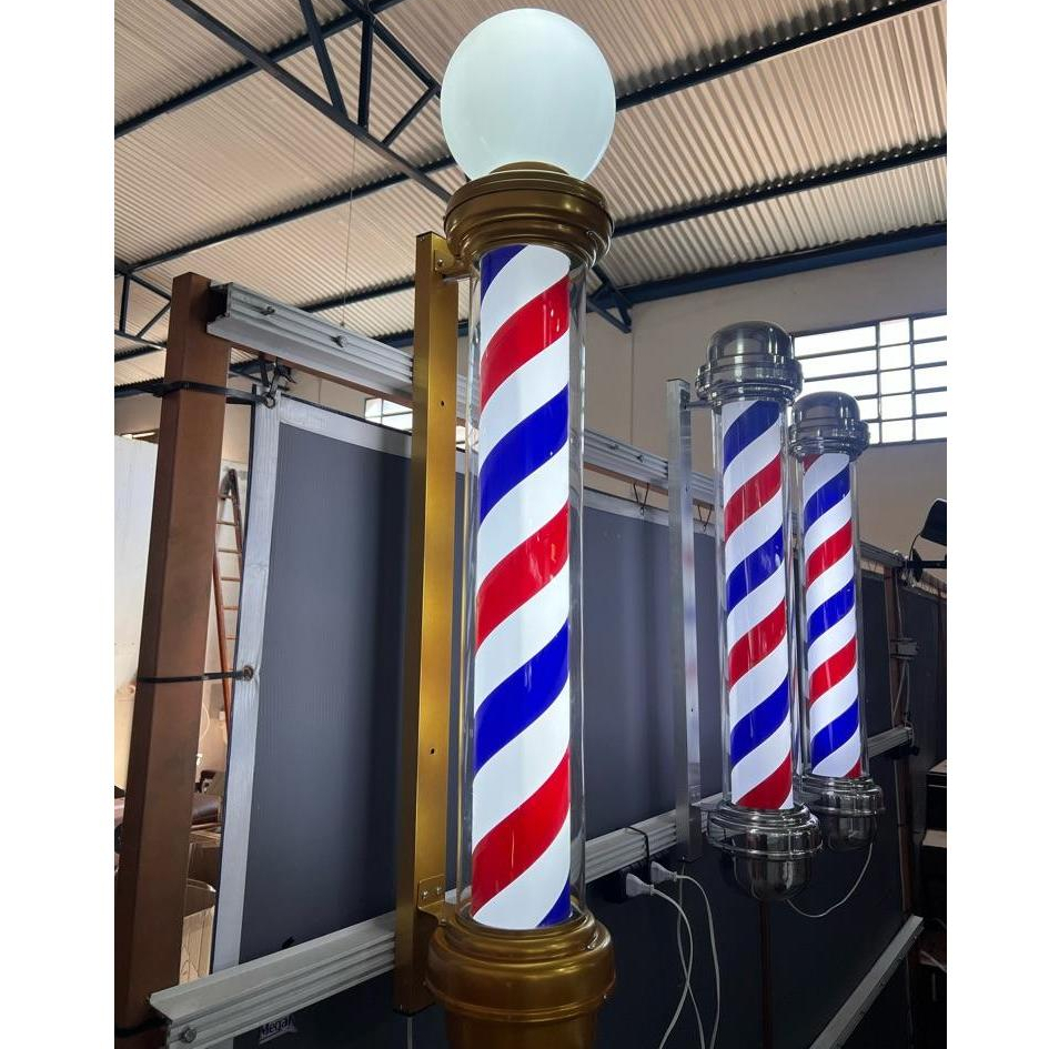 Barber Pole 110cm dourado com globo