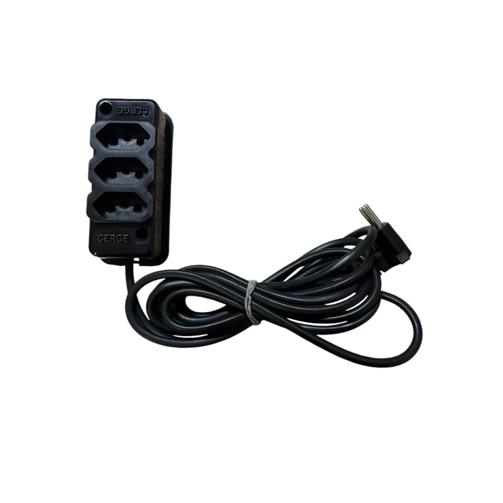 Extensão 3 Metros - Cabo PP 3x0,75mm - Plug Injetado Tripolar