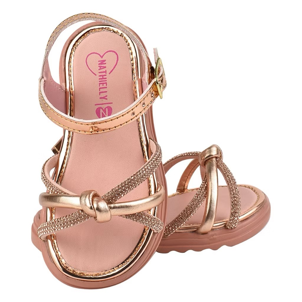 SANDÁLIA INFANTIL PARA MENINAS TIRA STRASS BRILHO ANTIDERRAPANTE em Oferta na Shopee