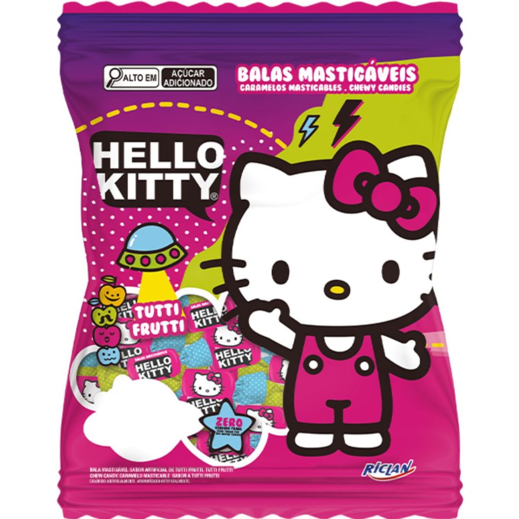 Balas Mastigáveis Hello Kitty 500g Pacote Riclan