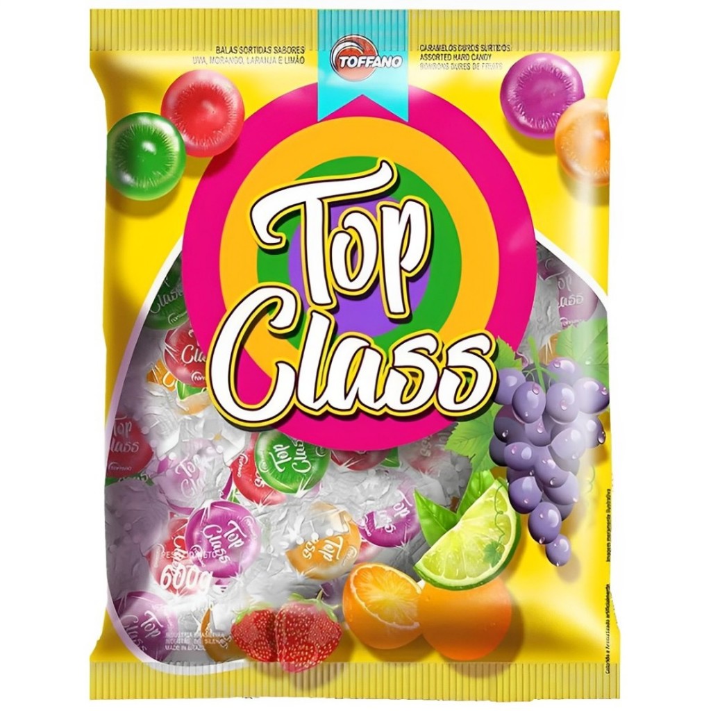 Balas Dura Top Class Frutas Sortida 400g - Toffano em Oferta na Shopee