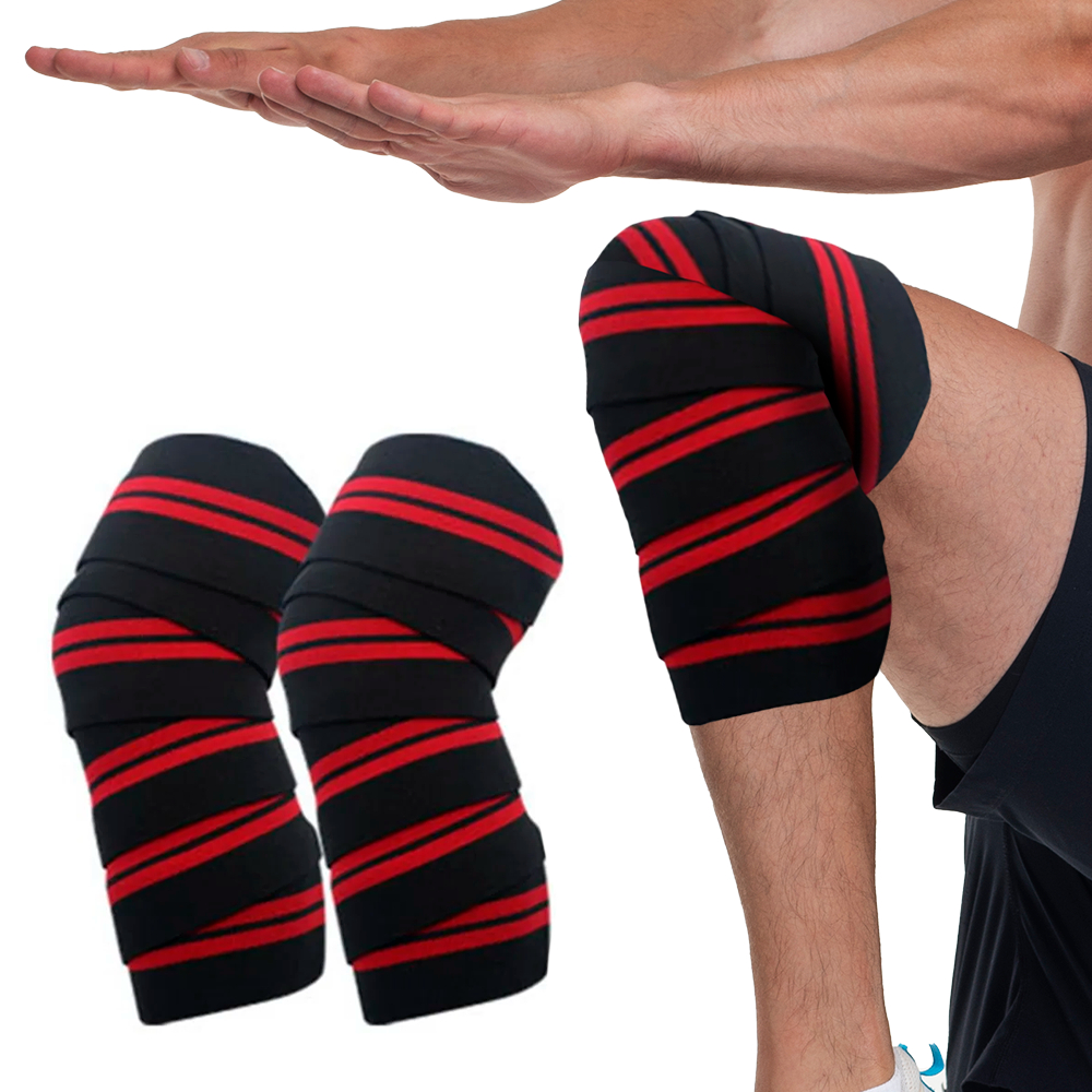 Faixa Elástica Compressão Musculação Joelheira Agachamento Academia DeadLift Agachamento LegPress