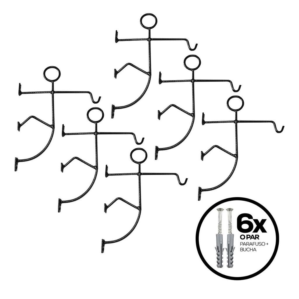 Suporte Para Vaso de Flor Gancho Plantas Escalador . (6 UNID.) em Oferta na Shopee