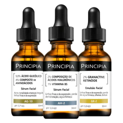 Principia Kit 3 Séruns Glicólico + Hialurônicos + Retinóide