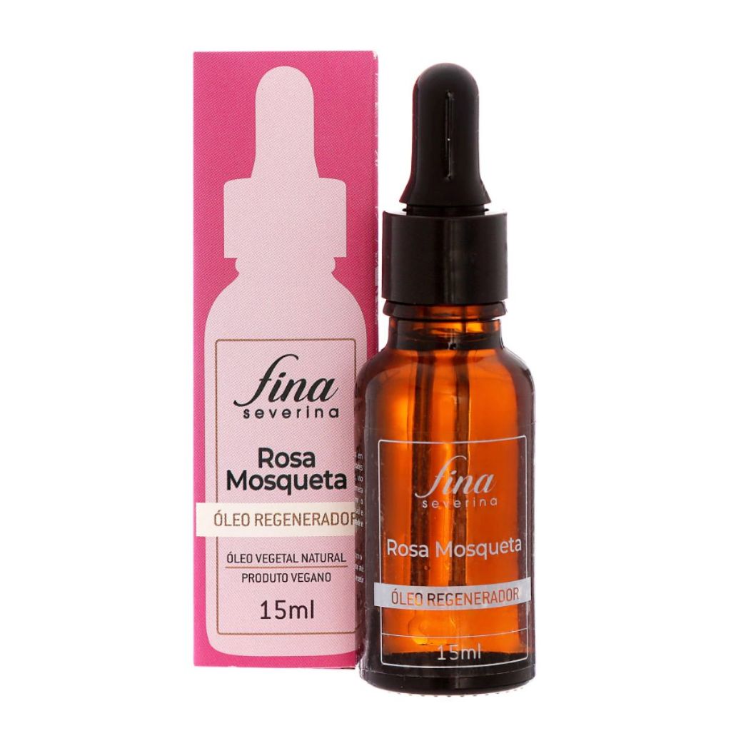 Óleo Regenerador Vegetal Natural de Rosa Mosqueta Produto Vegano 15ml - Fina Severina