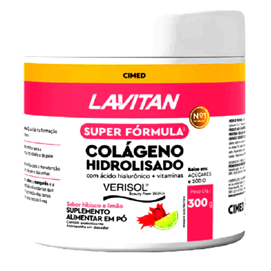 Lavitan Colágeno Hidrolisado Verisol (Hibisco e Limão)  - 300g - Cimed