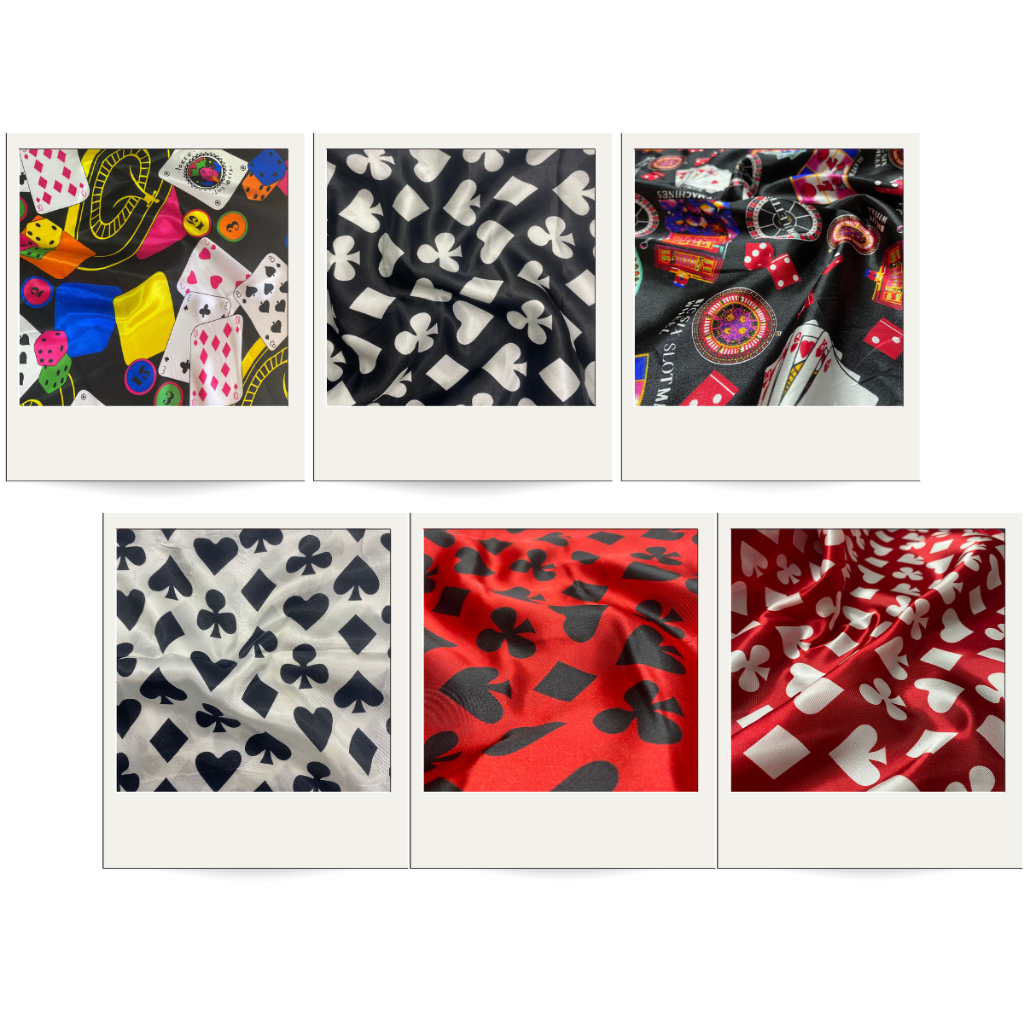 3 Metros - Tecido Cetim Estampado Naipes de Baralho 1,40m Decorações e Festas