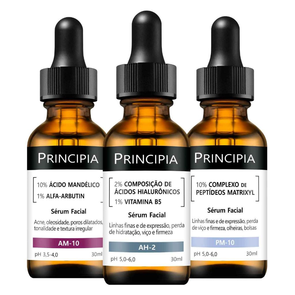 Kit 3 Séruns Principia Mandélico + Peptídeos + Hialurônicos em Oferta na Shopee