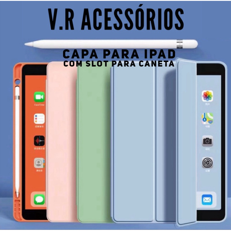 Capa Case Smart Cover Ipad 10 Geração Tela 10.9 Geração com suporte de caneta e Sensor Sleep.ENVIO IMEDIATO