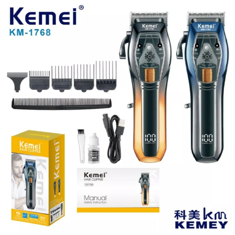 Máquina de Cortar Cabelo KEMEI -1768 Profissional 9.000 RPM USB Sem Fio Portátil Com Acessorios Nova em Oferta na Shopee