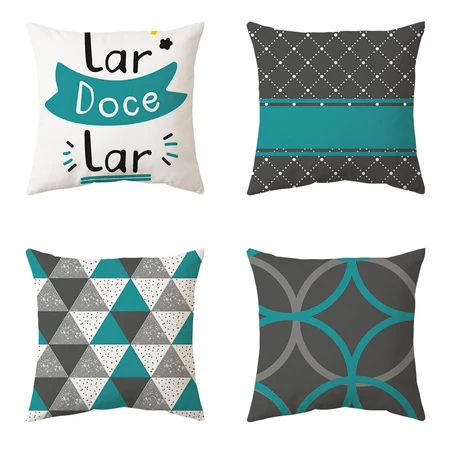 Kit Com 04 Capas De Almofadas Decorativas 45x45 Em Oxford