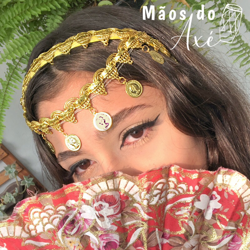 Tiara Cigana com Moedas Umbanda e Candomblé