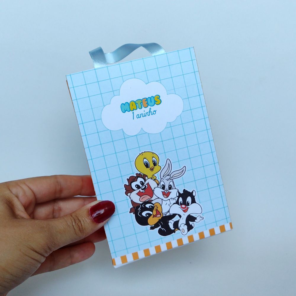 Sacolinha Personalizada Baby Looney Tunes para lembrancinha /Tamanho P/Lembrancinha Personalizada / Aniversário Infantil