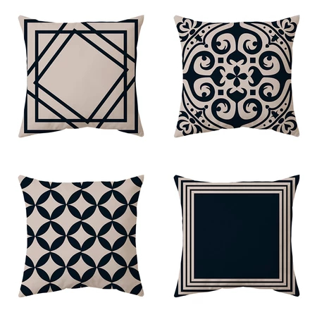 Kit Com 04 Capas De Almofadas Decorativas 45x45 Em Oxford