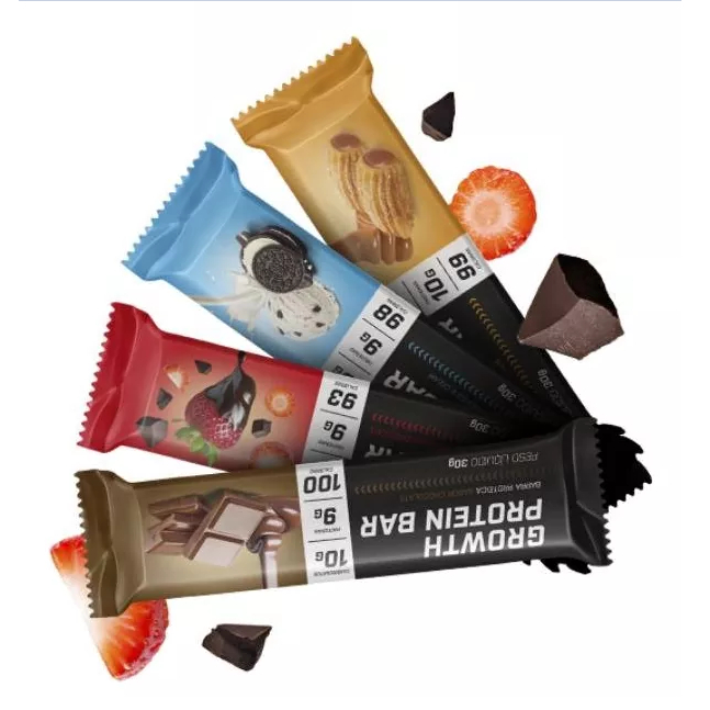 Barra Barrinha Proteína 30g Protein Bar - Growth Supplements - caixa com 12 unidades