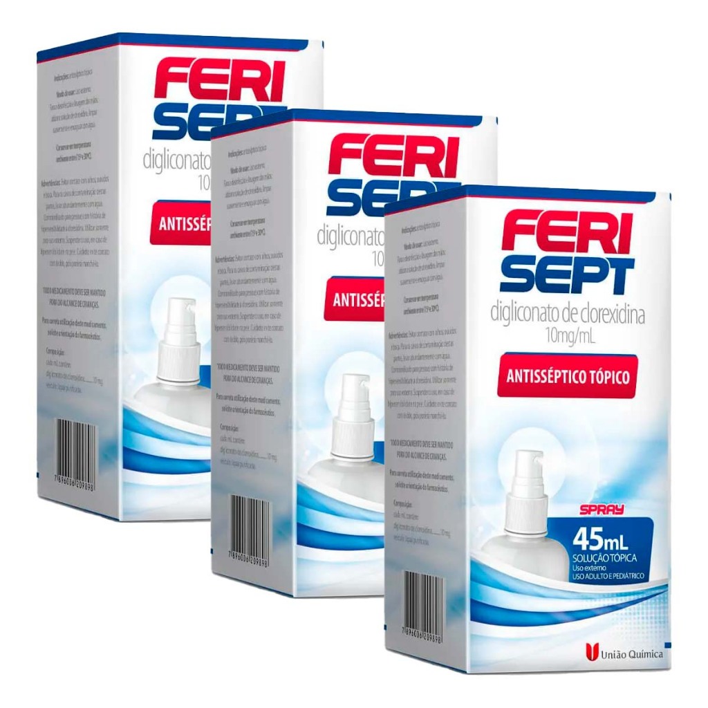 Kit 3 undidades Ferisept 10mg/ml 45ml em Oferta na Shopee