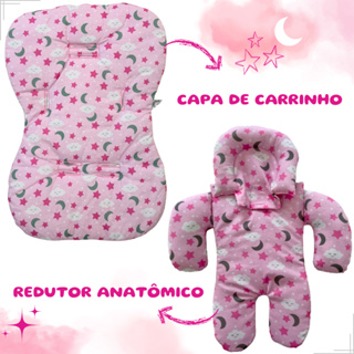Kit Capa de carrinho + redutor anatômico bebê conforto Galzerano Cosco Chicco Voyage Maxi Cosi Fishe em Oferta na Shopee