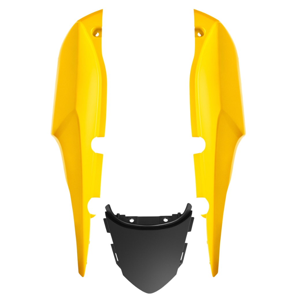 Kit Carenagem 3 Peças Rabeta Lateral Traseira Honda Cg Titan Fan 150 2013 Amarela Pro Tork