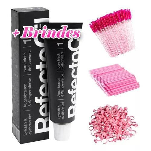 Tinta Tintura Refectocil Sobrancelha Cilios Barba Preto 1.0 + BRINDE