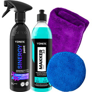 Sinergy Vitrificador De Pintura Makker Aplicador Microfibra Vonixx + Pano em Oferta na Shopee