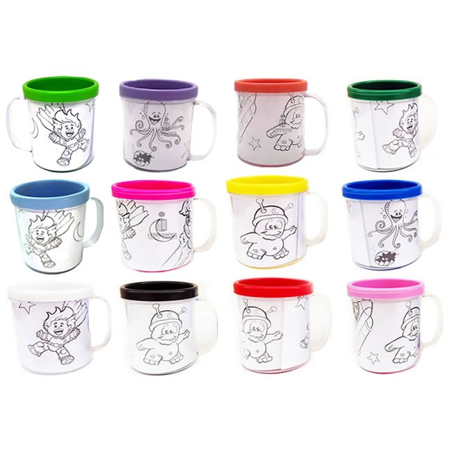 50pçs - Caneca para Foto - Pintando  Caneco - Caneca para colorir - Festa