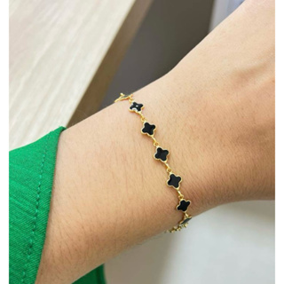 Pulseira Trevo Flor Virgínia Folheado Prata 925 Ouro 18k Feminino em Oferta na Shopee