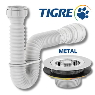 Sifão Sanfonado Multiuso Tigre + Válvula Pia Cozinha Americana Metal Cromado 1.1/2'' Cifão Cozinha em Oferta na Shopee