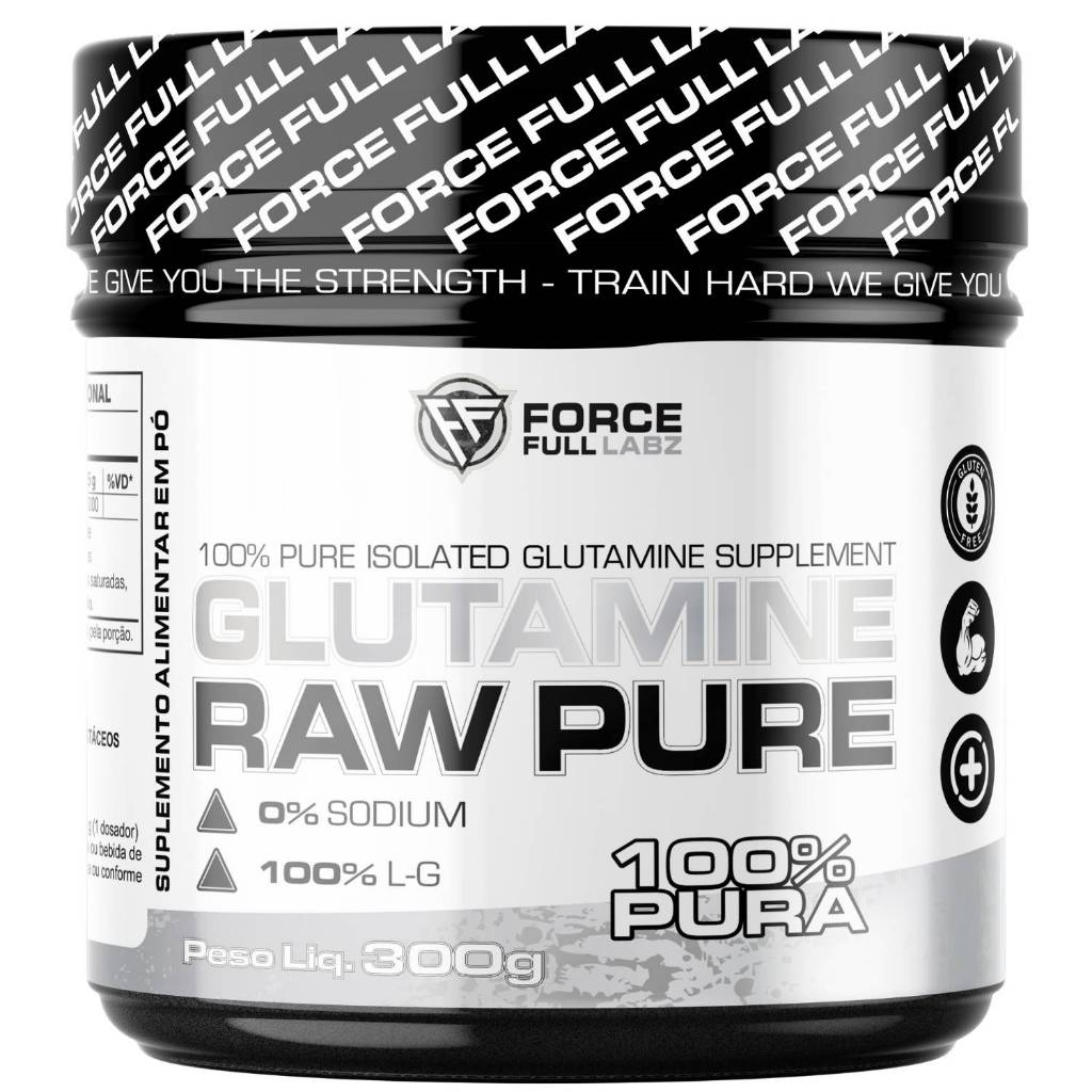 L-Glutamine Raw Pure Glutamina 100% Pura 300g - Force Full Labz