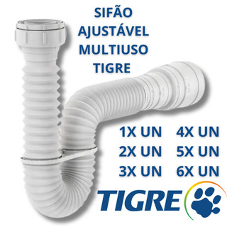 Sifão Sanfonado Ajustável Universal Multiuso Tigre Cifão Pia Cozinha Sifrao Lavatório Sinfao Tanque