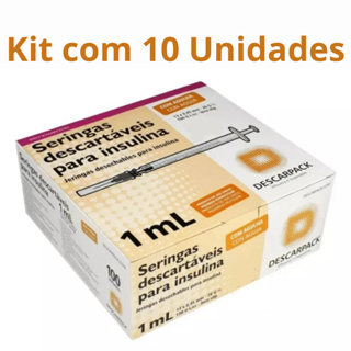 Seringa Insulina 1ml com Agulha  removível 13x0,45mm 26g Descarpack em Oferta na Shopee