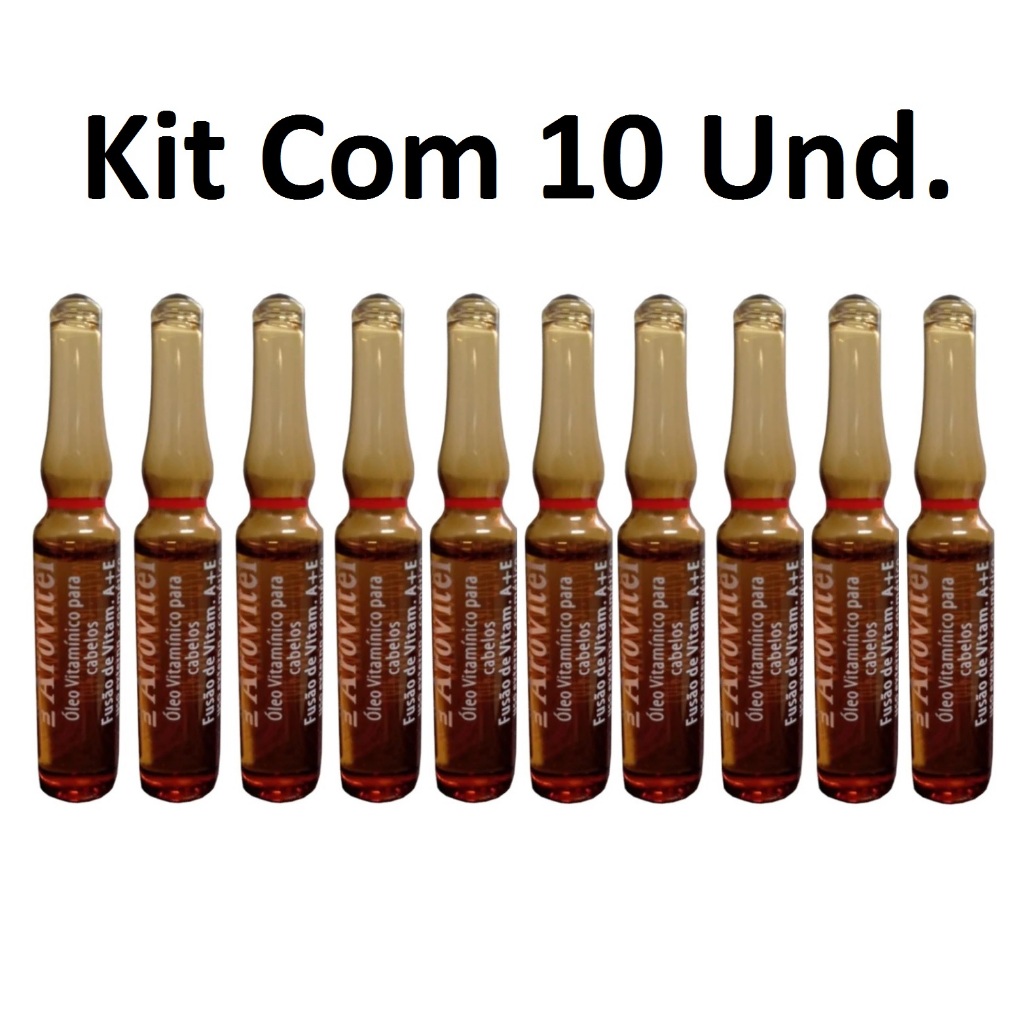 Kit 10 Ampolas Vitamina A+E Arovitel 5ml em Oferta na Shopee