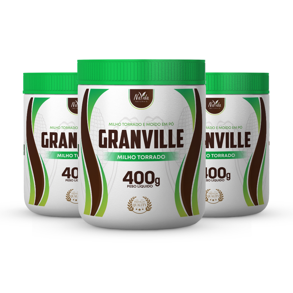 Kit 3 Unidades Milho Torrado e Moído (Café De Milho) Pote 400G Granville