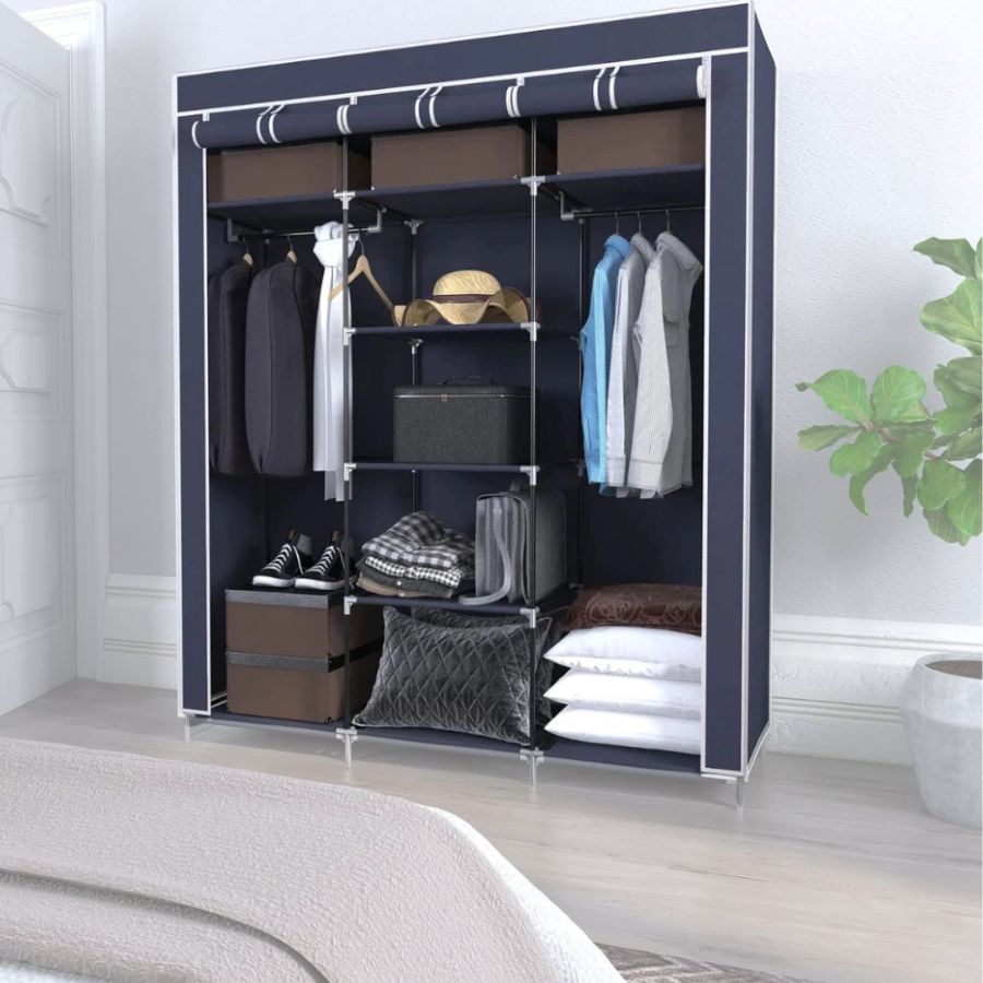 Roupa Desmontável e Dobrável Multiuso Organizador Móvel Prático Rack Arara Solteiro Casal