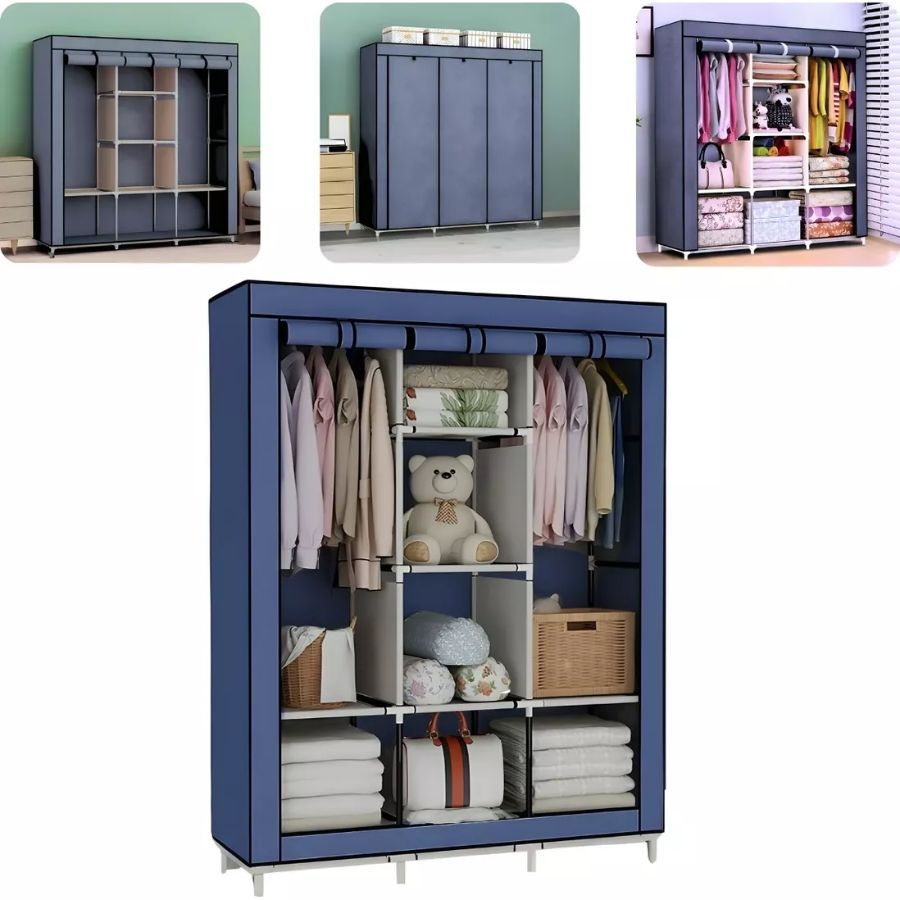 Guarda Roupa Dobrável Organizador De Roupas Portátil Multiuso Armário Organizador de Roupas Sapatos