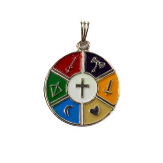 Pingente Sete Linhas Orixás Colorido 3,1 cm Niquelado em Oferta na Shopee