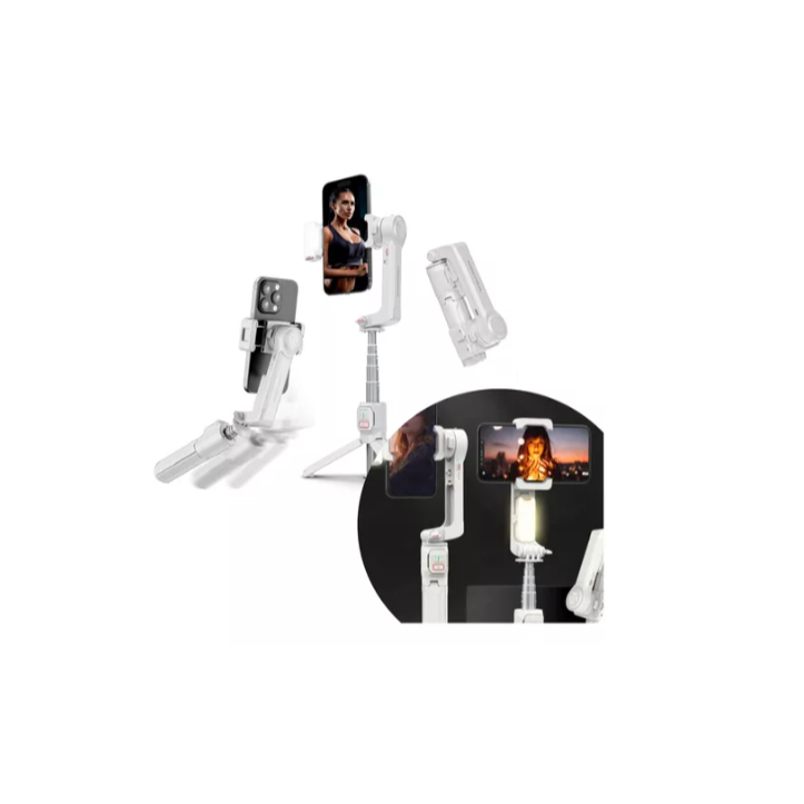 Gimbal Estabilizador De Celular Removível Flexível Com Luz Led Tripe E Controle IT-blue Le-3904